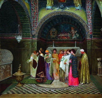 В.С. Смирнов «Утренний выход византийской принцессы к гробницам своих предков». Третьяковская галерея. Фото: liveinternet.ru